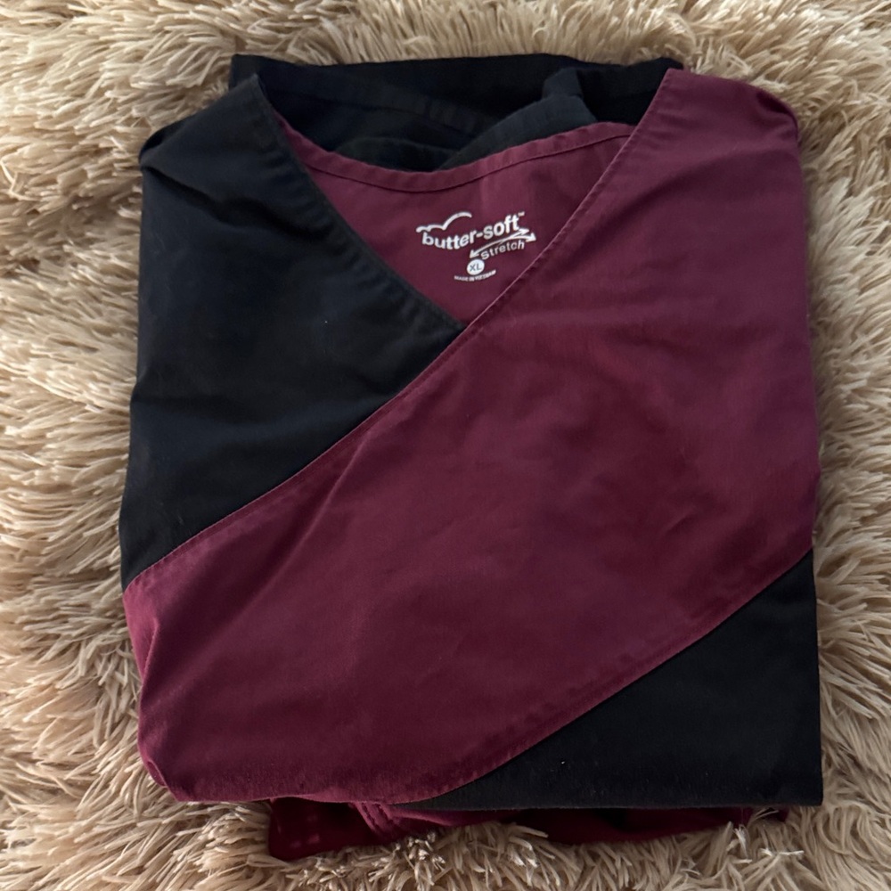 Butter-Soft Women's Maroon and Black Top and matching pants
